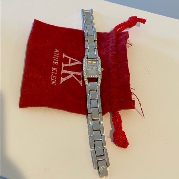 Anne Klein Silver Watch Rhinestone Trim - Picture 3 of 8